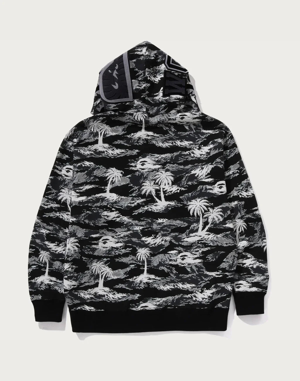 Relaxed Palm Camo Full-Zip Hoodie - Blue