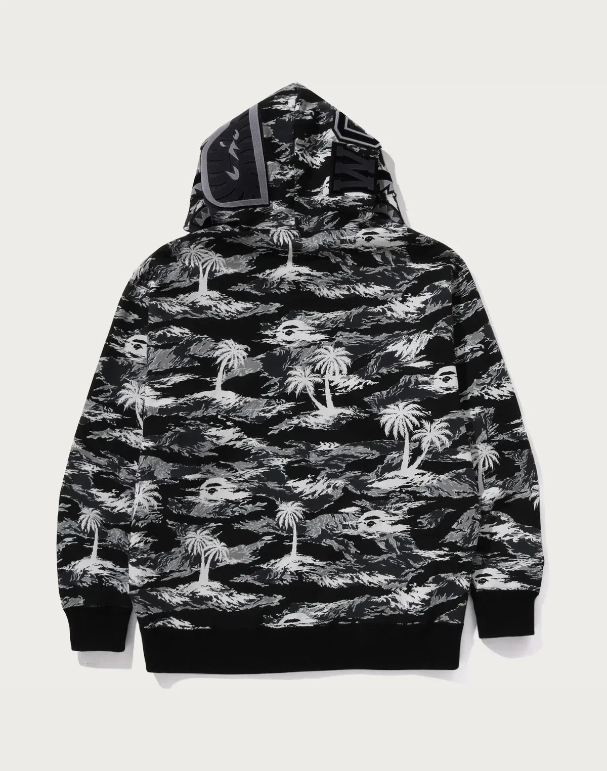 Relaxed Palm Camo Full-Zip Hoodie - Blue
