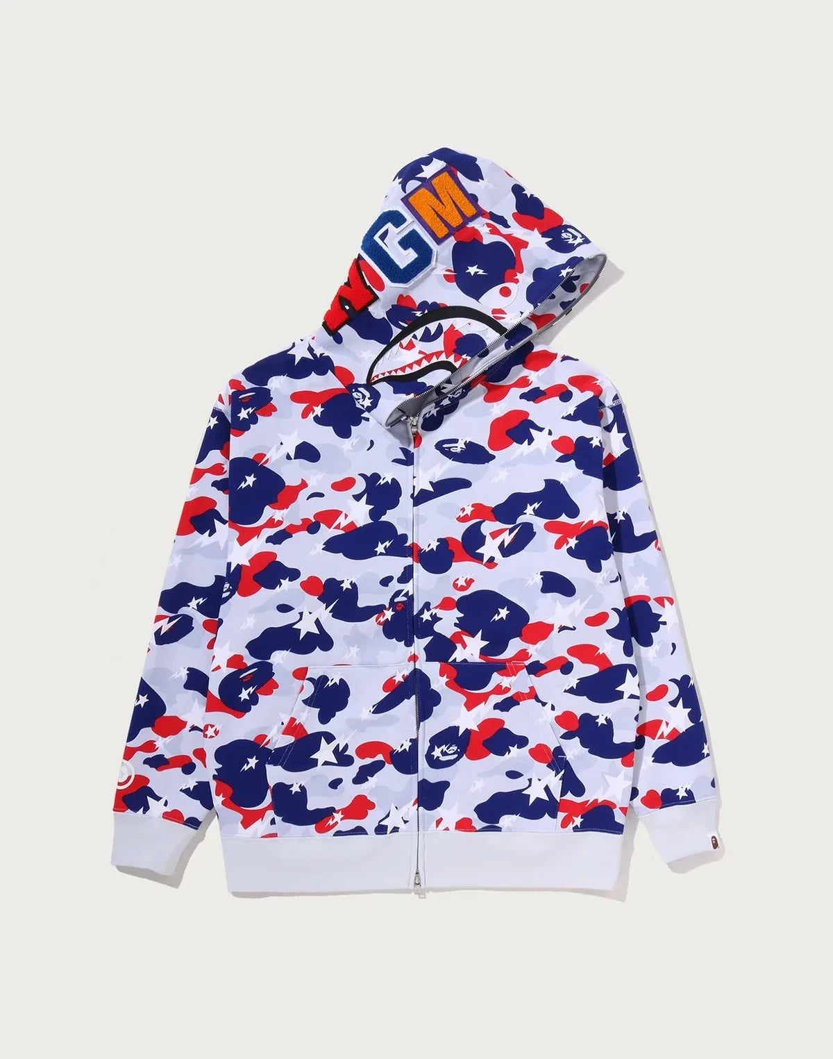 Relaxed Full-Zip Cotton Hoodie - Blue