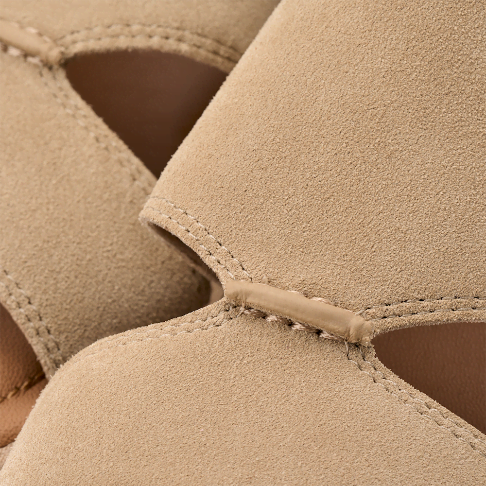 Women's Suede Square-Toe Cutout Sandal - Mustard
