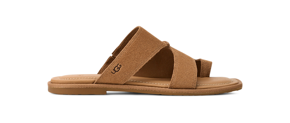 Women's Suede Toe Post Sandal - Chestnut