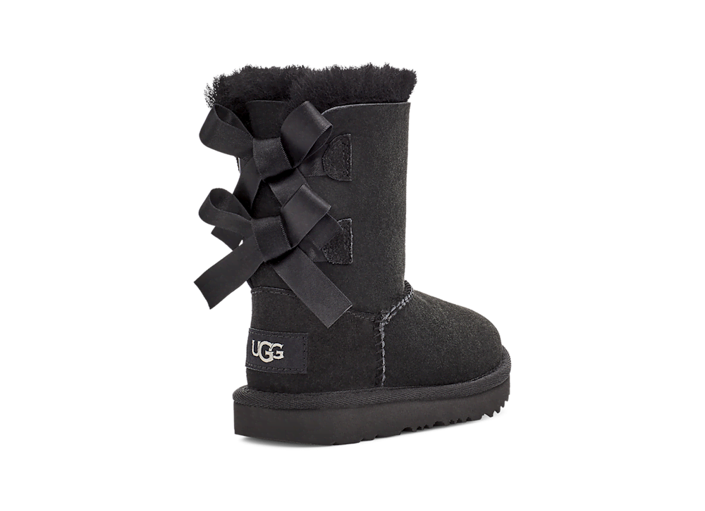 Toddler Sheepskin Bow Boot - Black