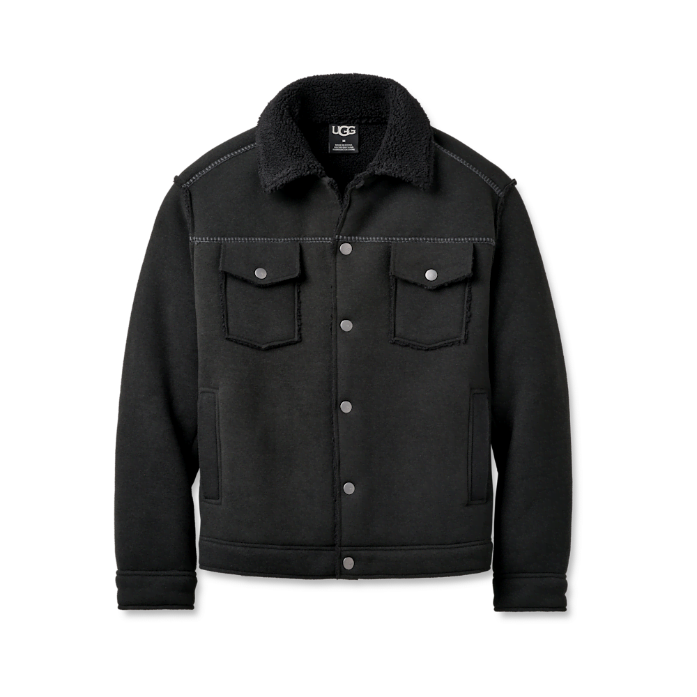 Men's Plush Fleece Trucker Jacket - Sand