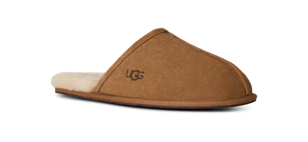 Men's Suede Open-Back Slipper - Brown