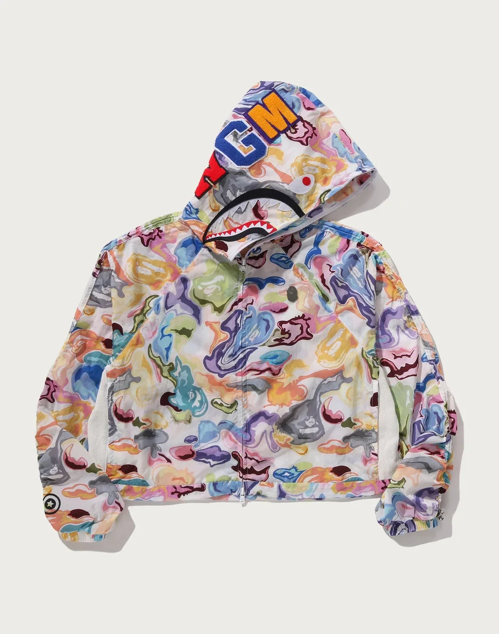 Camo Print Hooded Jacket - White