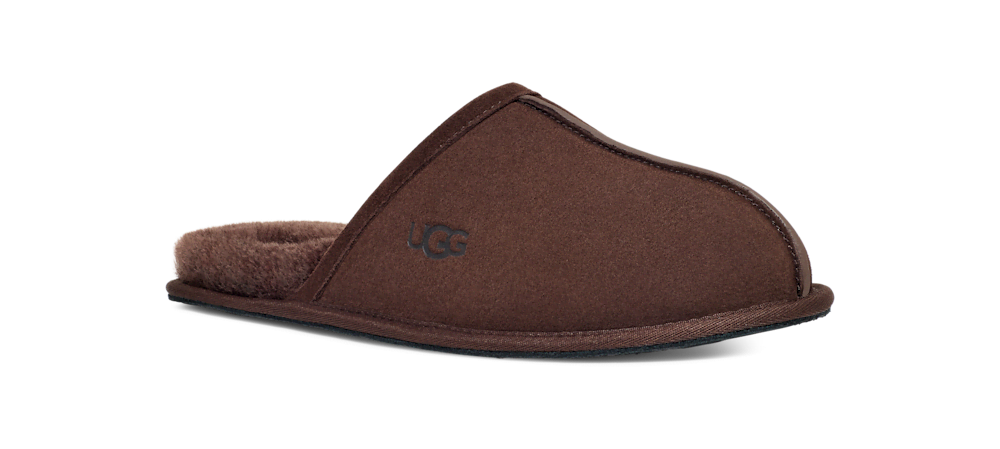 Men's Suede Open-Back Slipper - Brown