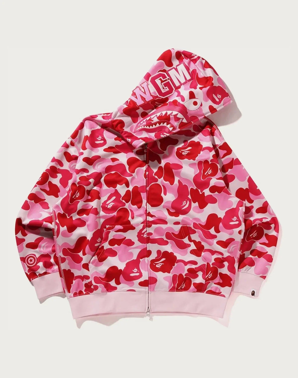 Relaxed Polyester Camo Full-Zip Hoodie - Green
