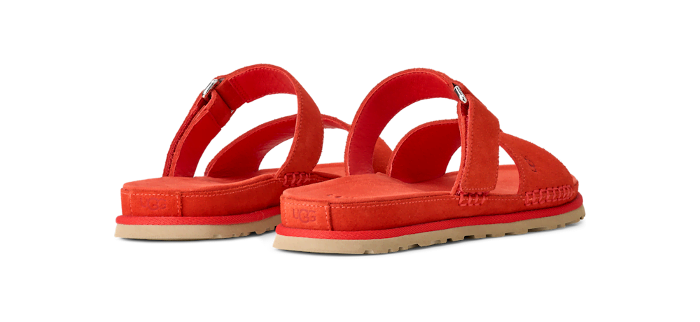 Women's Adjustable Suede Slide Sandal - Black