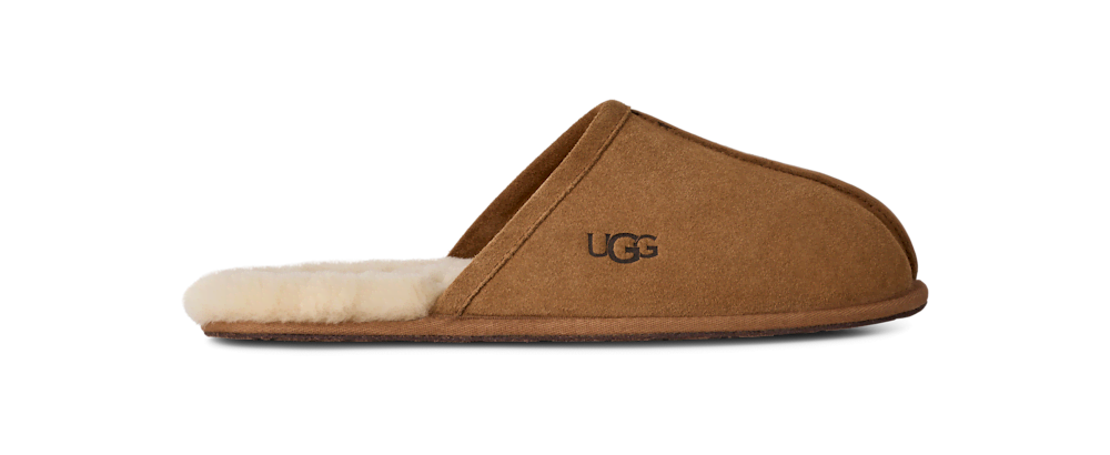 Men's Suede Open-Back Slipper - Brown