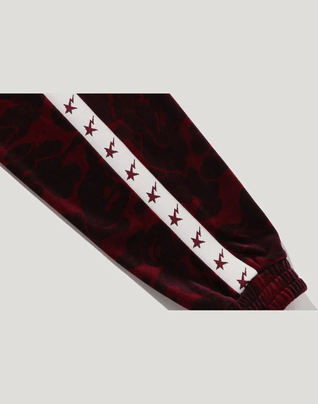 Men's Relaxed Velour Track Jacket - Burgundy