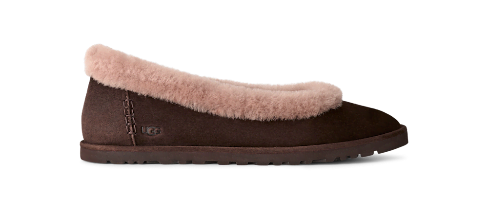 Women's Suede Ballet Flat - Chestnut