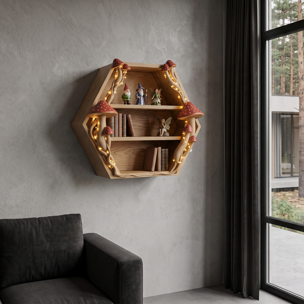 Minimalist Wall Bookshelf Handcrafted Solid Wood Shelves For Living Room