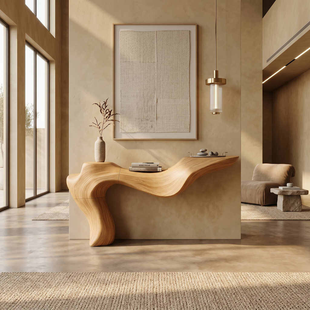 Rustic Live Edge Console Table For Entryway Design Ideas