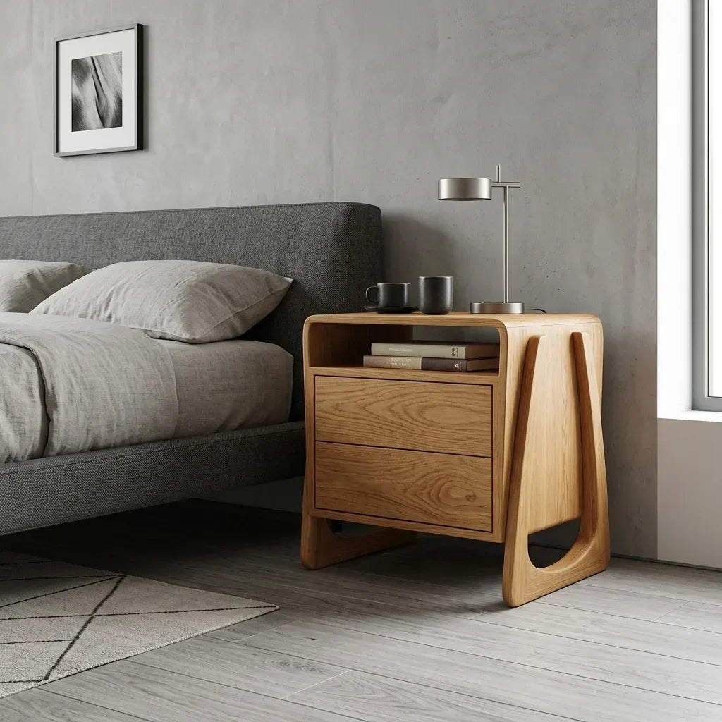 Contemporary Soft Open Frame Nightstand For Bedroom