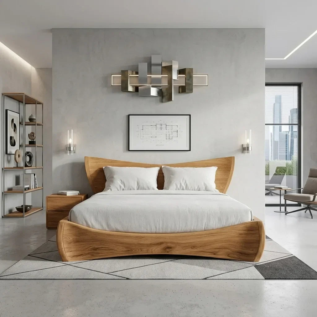 Modern Wooden Platform Bed For Master Bedroom