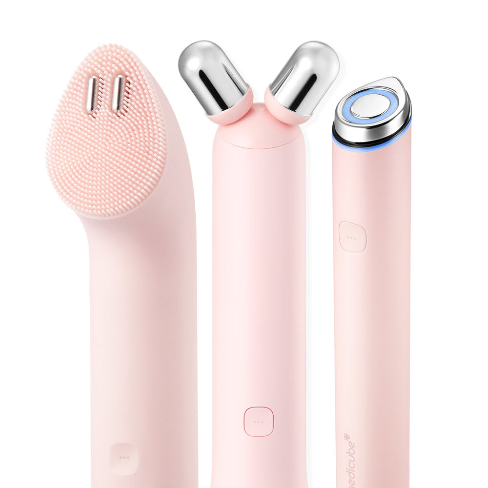 Pink Facial Roller & Cleansing Device Set