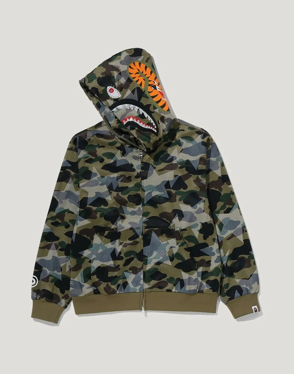 Cropped Mesh Full-Zip Hoodie - Yellow