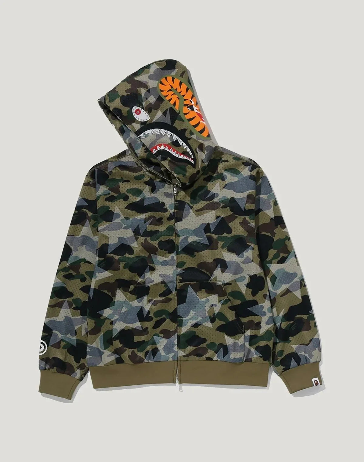 Cropped Mesh Full-Zip Hoodie - Yellow