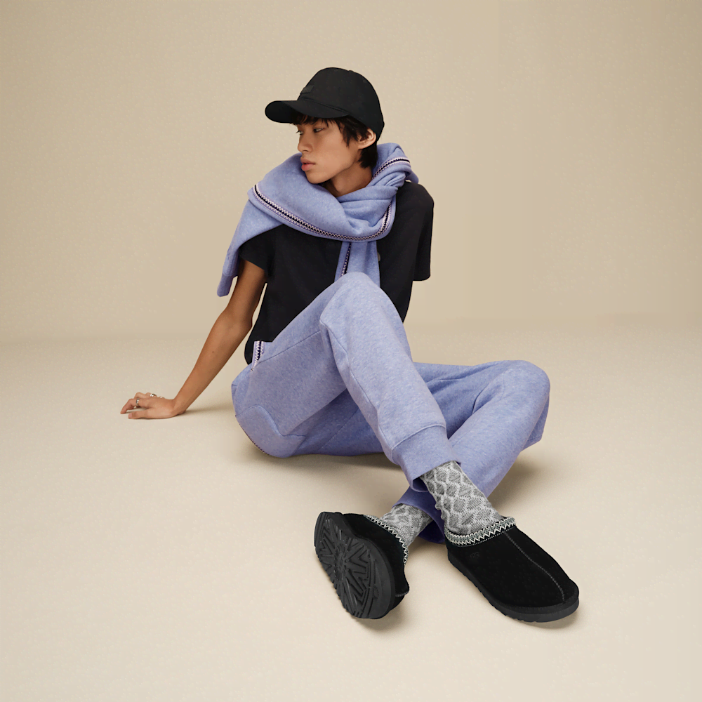 Men's Cotton Blend Drawstring Joggers - Purple