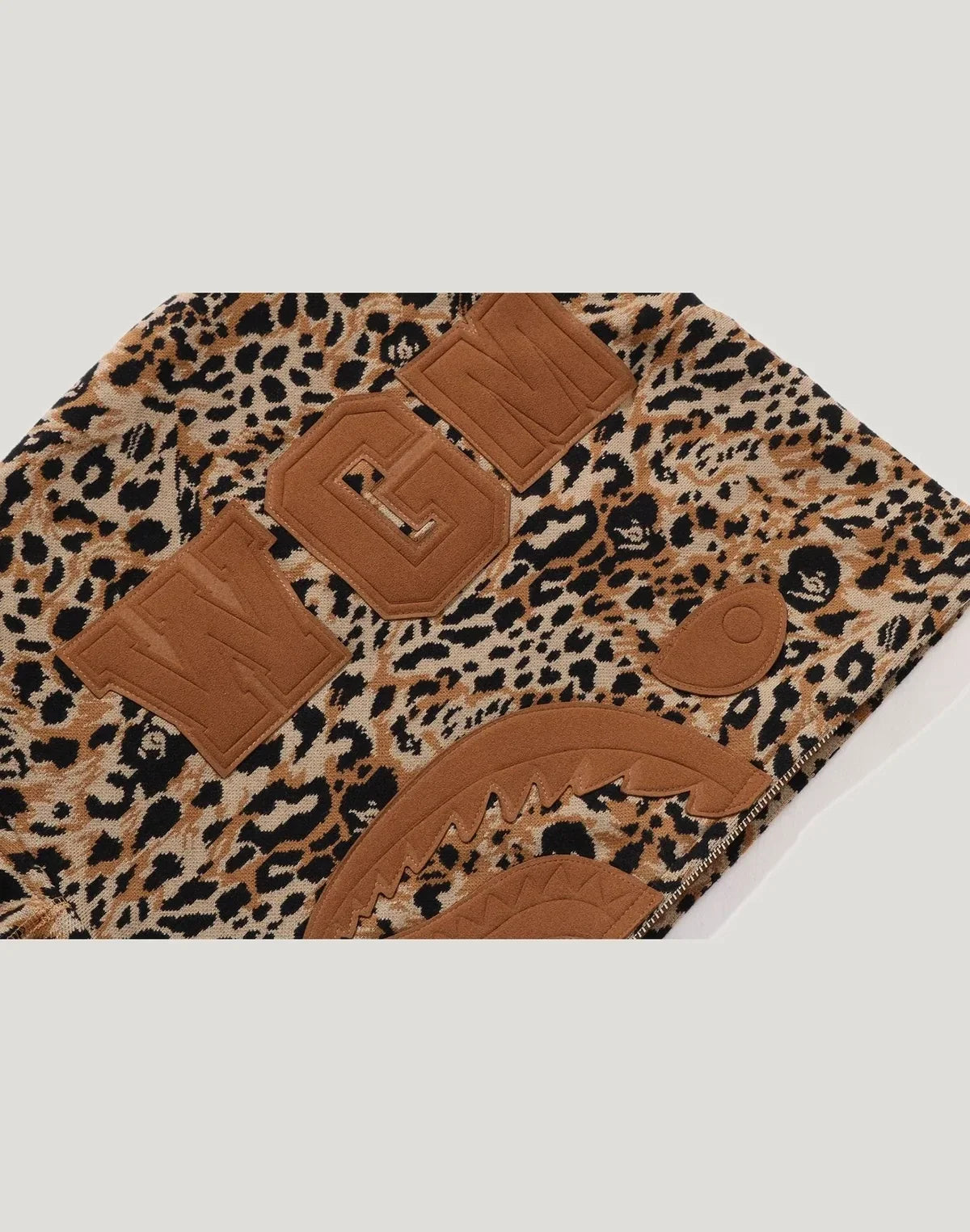 Leopard Print Full-Zip Hoodie - Gray