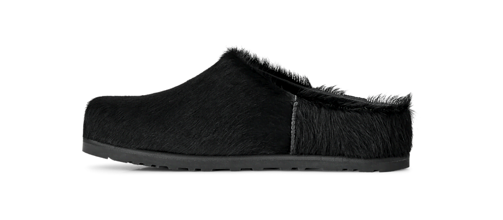 Women's Calf Hair Clog - Black