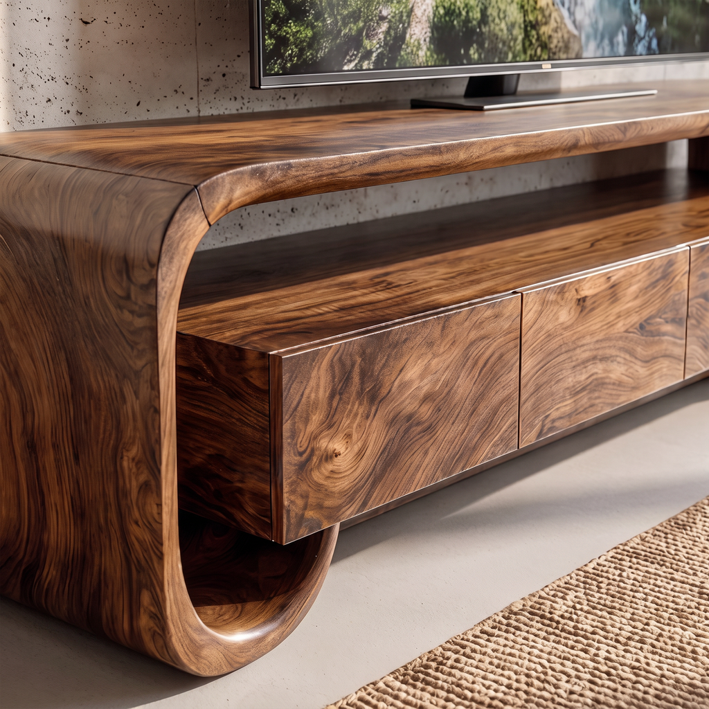 Modern TV Cabinet With Minimal Organic Design For Living Room And Lounge
