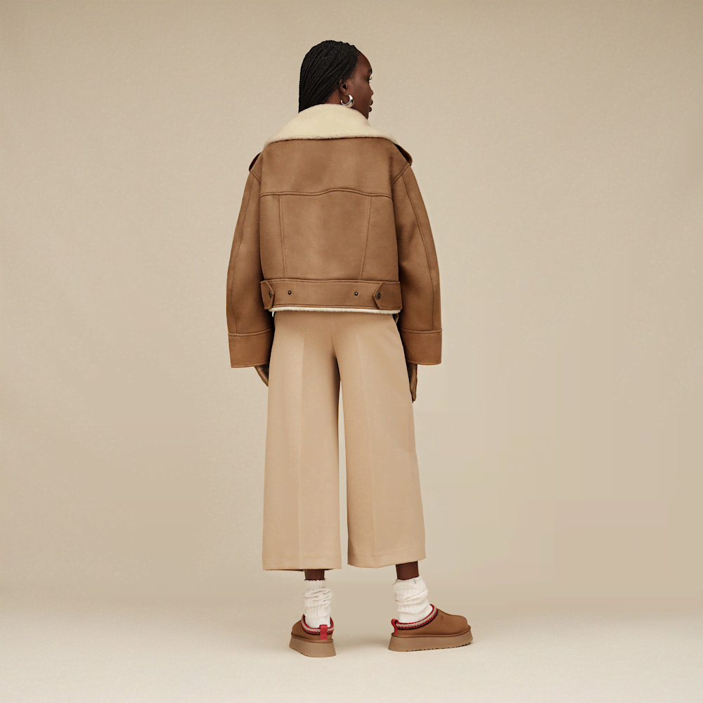 Women's Faux Suede Shearling Moto Jacket