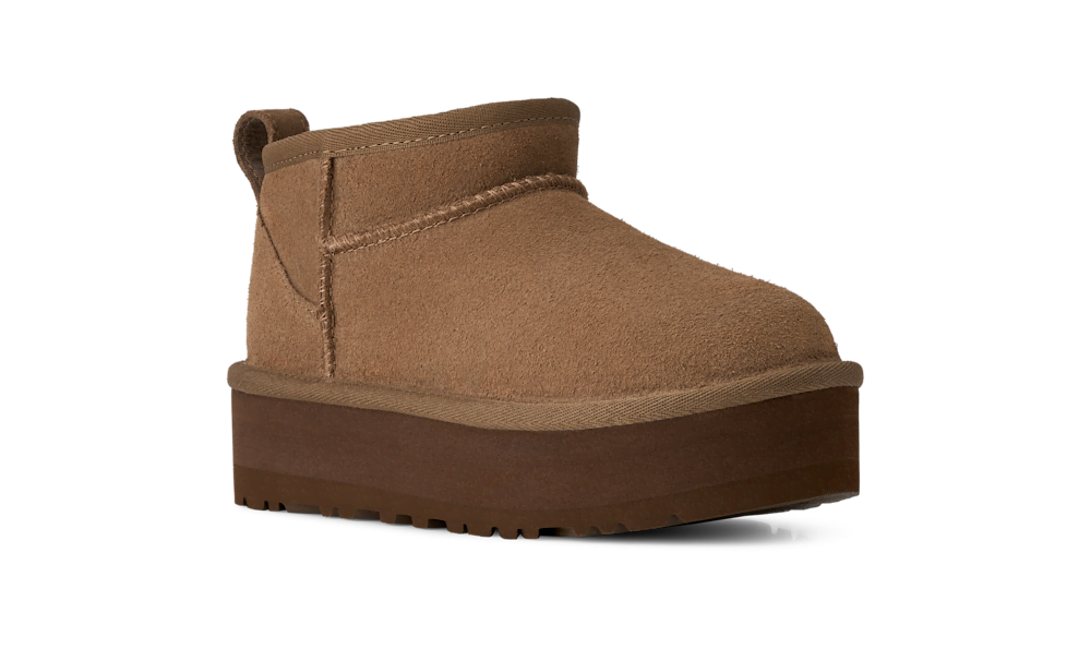 Kids' Suede Platform Ankle Boot - Sand