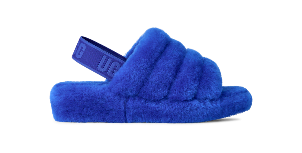 Women's Sheepskin Platform Slide - Black