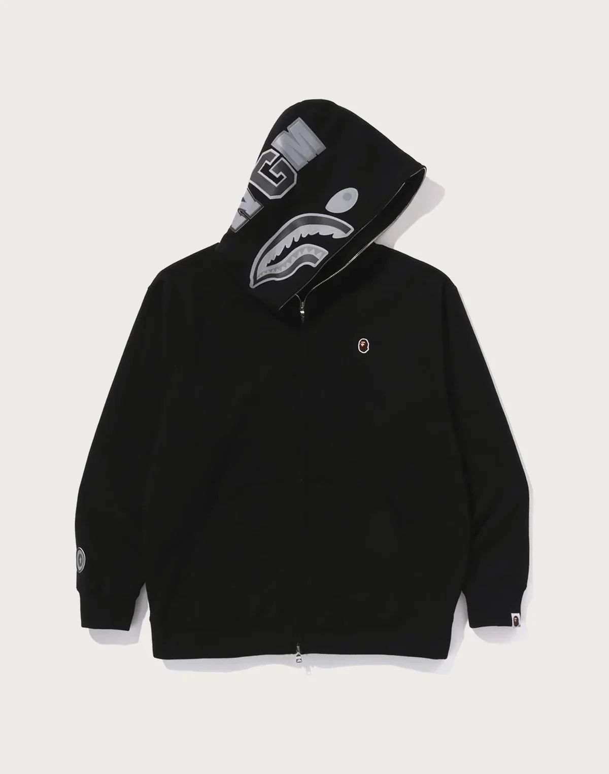 Relaxed Full-Zip Cotton Hoodie - Black