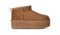 Women's Platform Ultra-Short Suede Boot - Sand