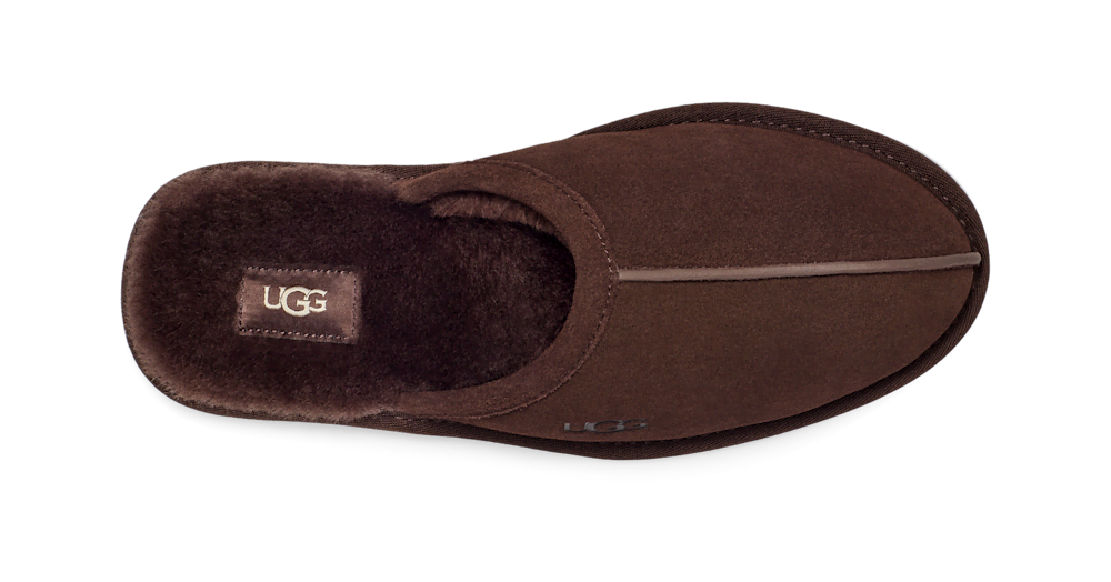 Men's Suede Open-Back Slipper - Brown