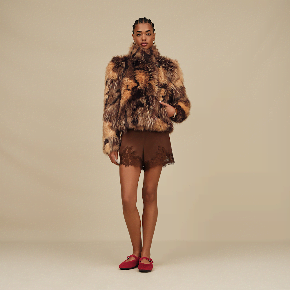Women's Relaxed Faux Fur Toggle Jacket