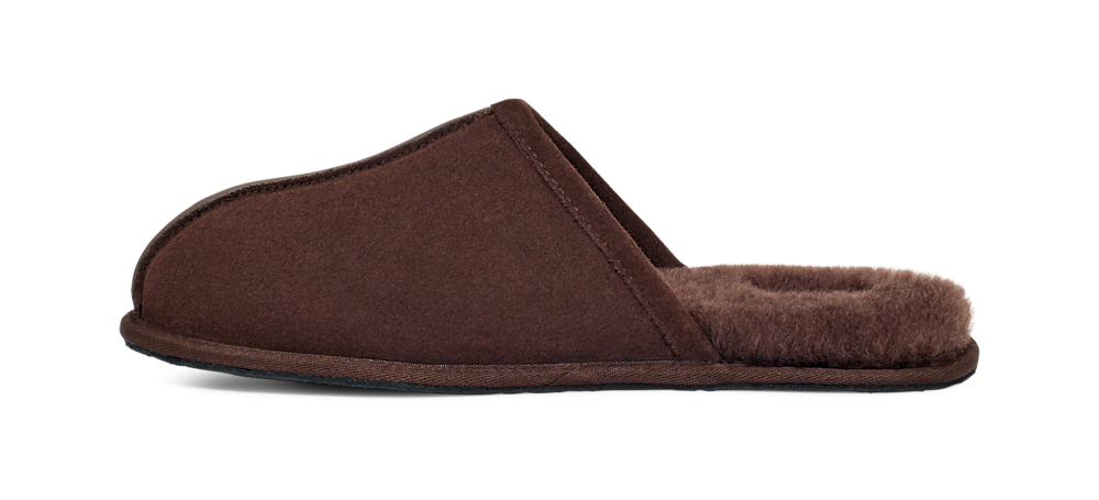 Men's Suede Open-Back Slipper - Brown
