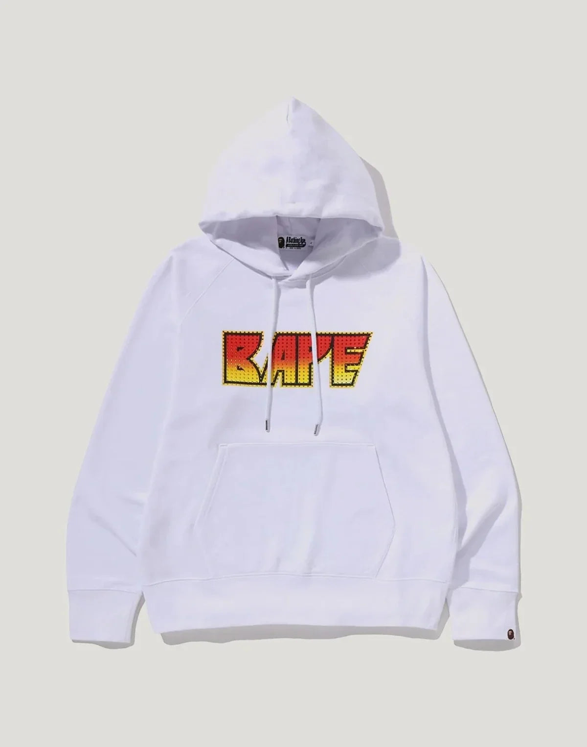 Men's Rhinestone Pullover Hoodie - White