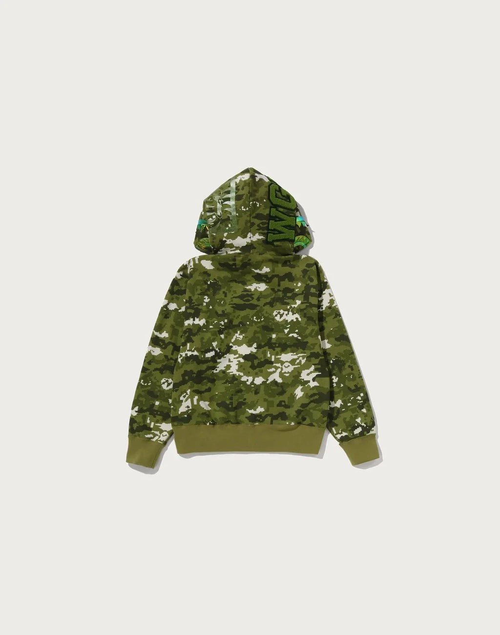 Pixel Camo Full-Zip Graphic Hoodie - Green