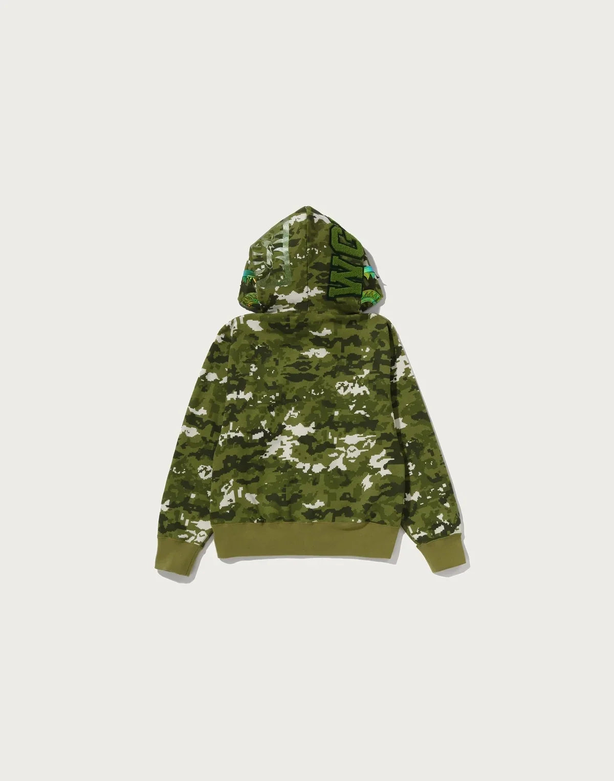 Pixel Camo Full-Zip Graphic Hoodie - Green