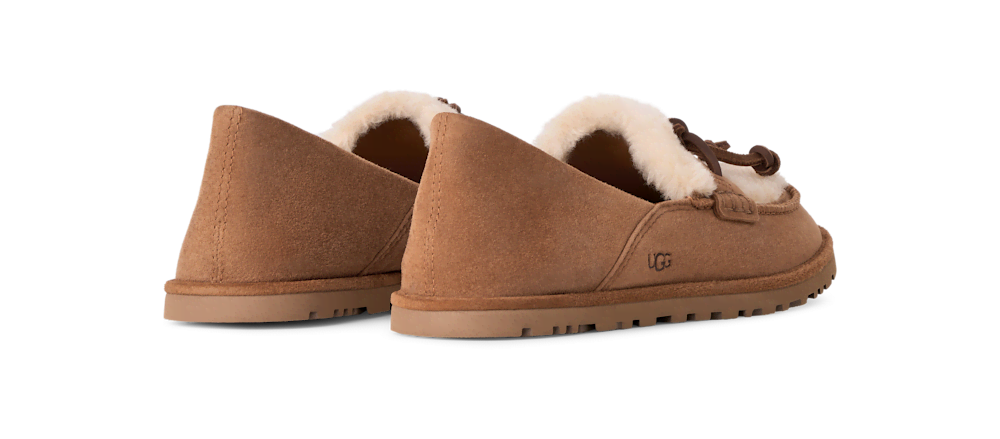 Women's Suede Sheepskin Loafer - Black