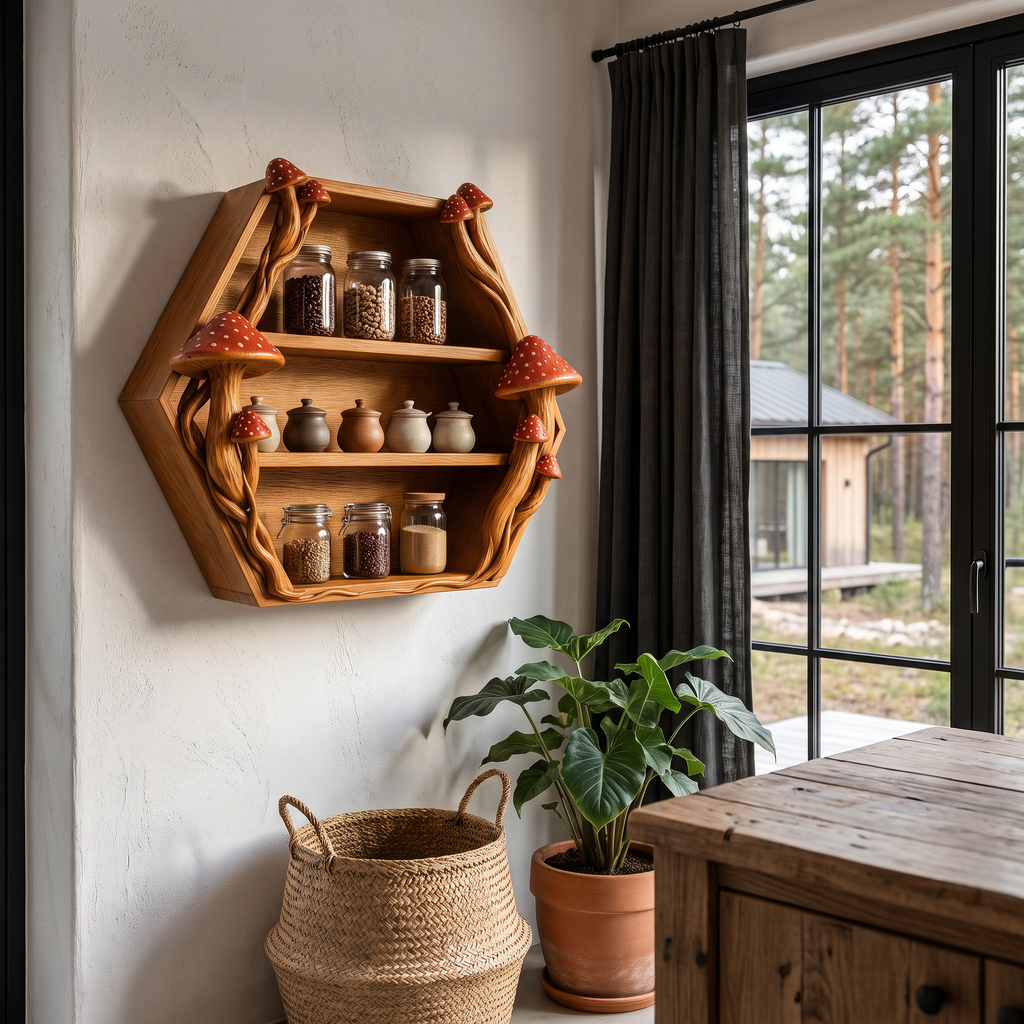 Minimalist Wall Bookshelf Handcrafted Solid Wood Shelves For Living Room