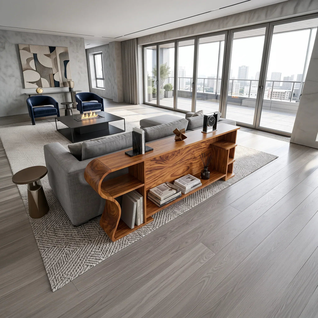 Modern Cabinet Console Table For Spacious Entryway
