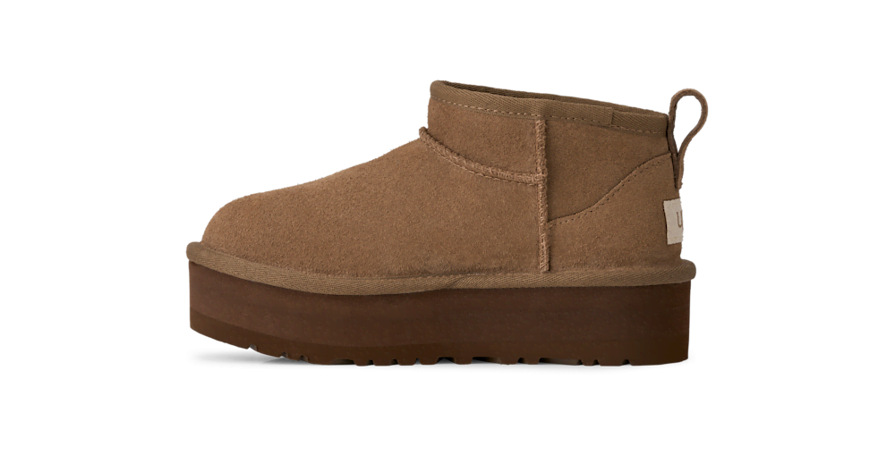 Kids' Suede Platform Ankle Boot - Sand