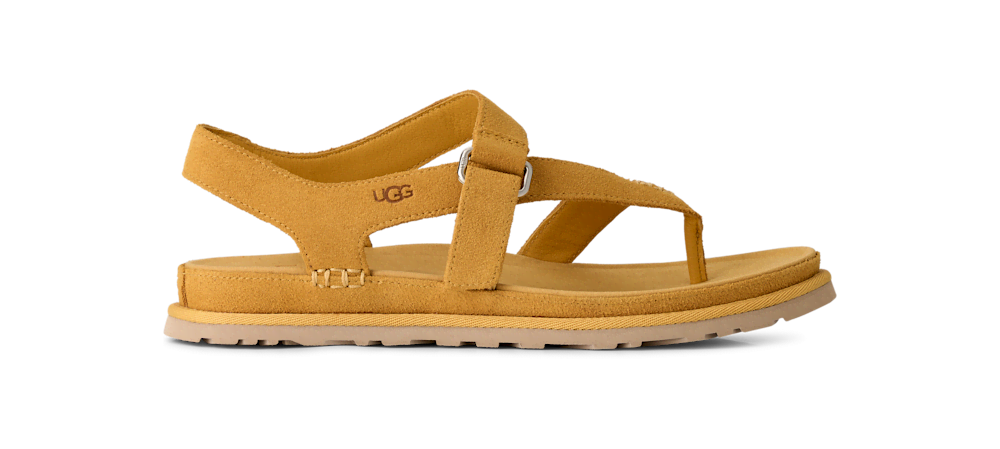 Women's Suede Toe-Post Sandal - Wheat