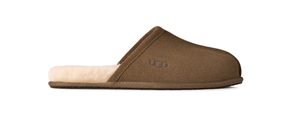 Men's Suede Open-Back Slipper - Brown