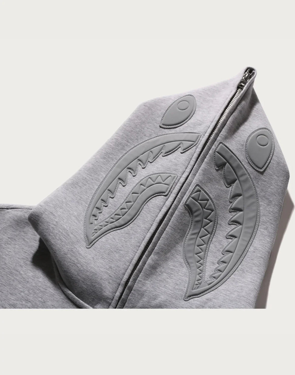 Relaxed Full-Zip Pattern Hoodie - Navy