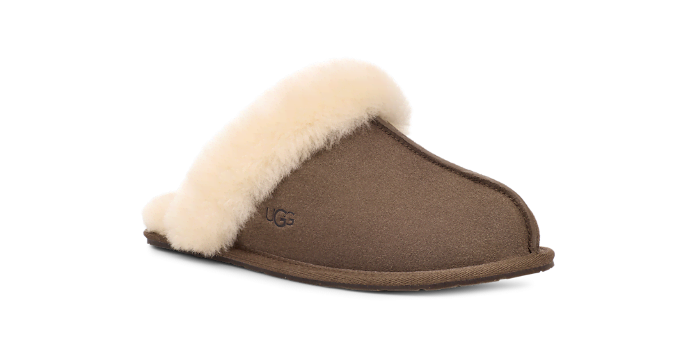 Women's Suede Sheepskin Slide Slipper - Espresso