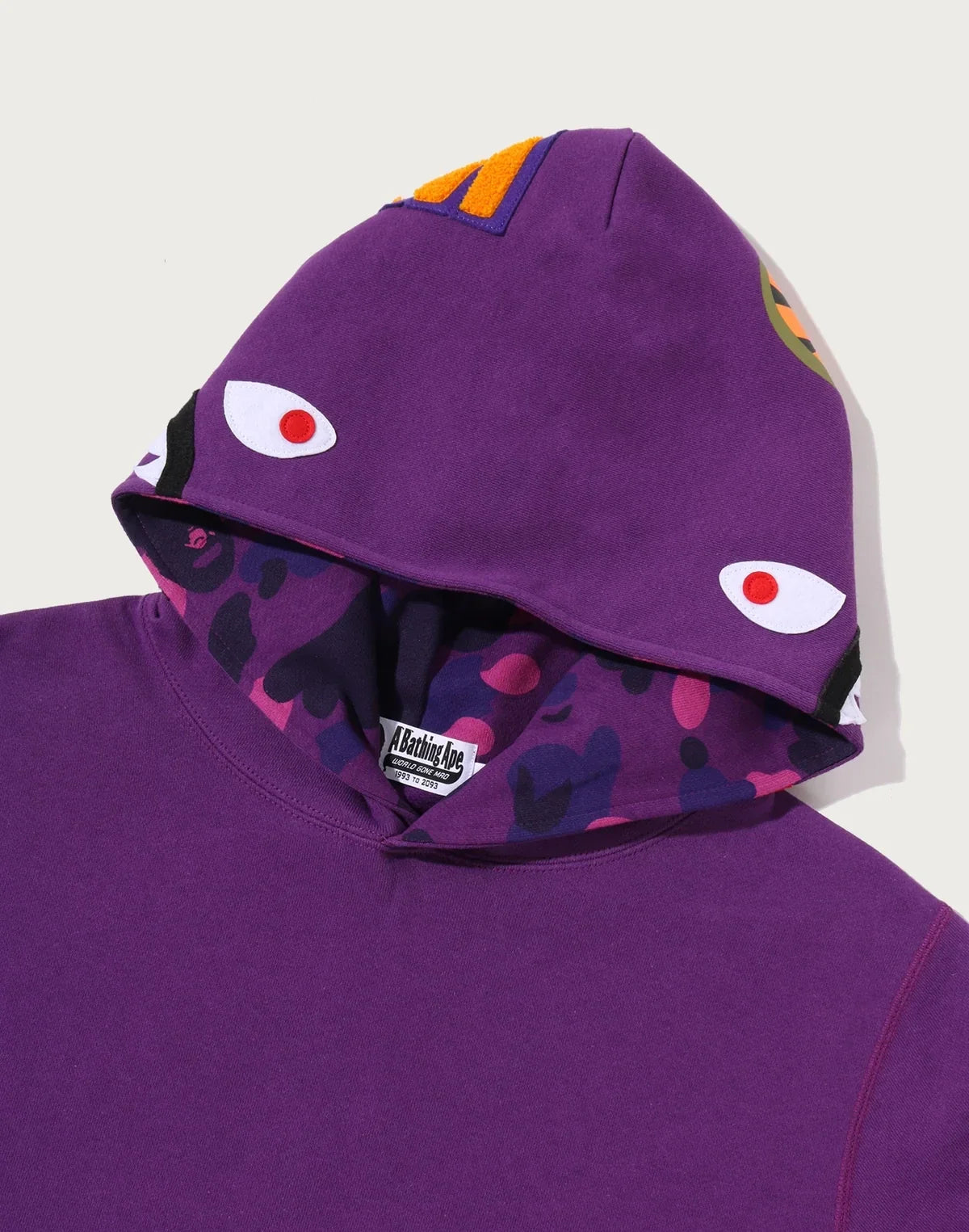 Camo Print Pullover Hoodie - Purple