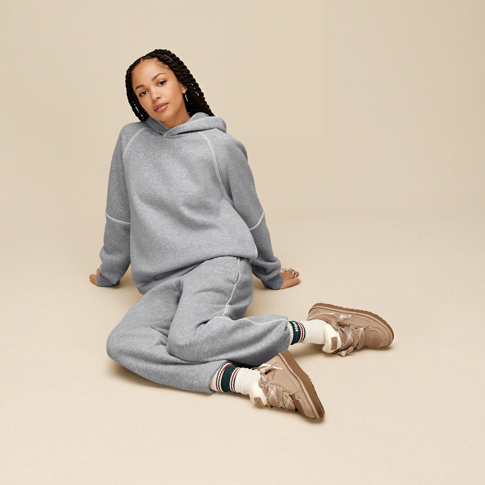Women's Oversized Fleece Hoodie - Chestnut