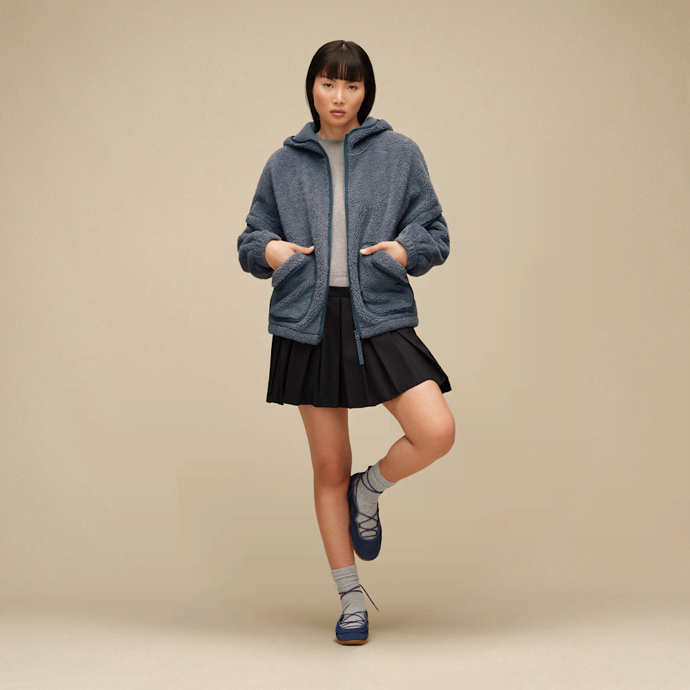 Women's Plush Fleece Zip Hoodie - Chestnut