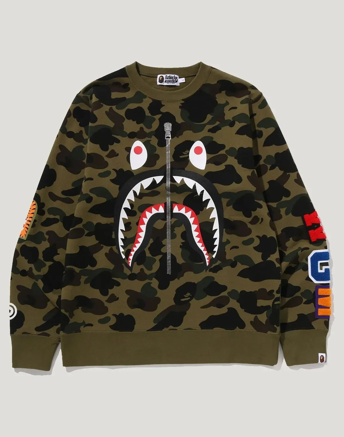 Men's Cotton Camo Graphic Crewneck Sweatshirt - Orange