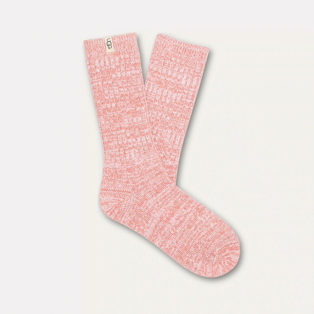 Women's Rib Knit Slouchy Crew Socks - Sand